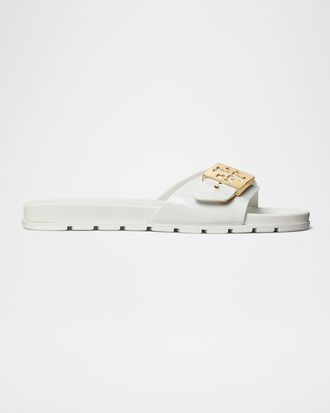 Tory Burch Glossy Buckle Slide Sandals
