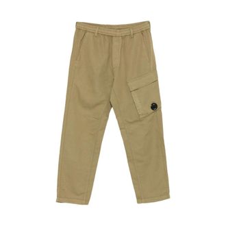 C.P. Company Straight Trousers, male, Green, Size: XS Straight Pants