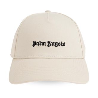 Palm Angels Accessoires, Heren, Wit, ONE Size, Katoen, Gebogen Logo Baseballpet
