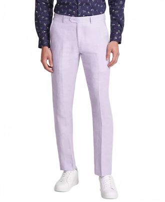 Bar III Mens Slim-Fit Linen Suit Pants In Lavender