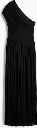 H&M Drapiertes One-Shoulder-Kleid - Schwarz