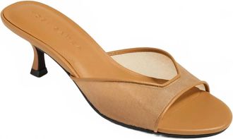 Yosi Samra Womens Opal Open-Toe Kitten Heels In Whiskey Mesh