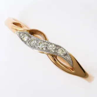 C&A Pink Gold White Gold Pink Gold (14K) White Gold (14K) Band Ring (Pre-Owned)