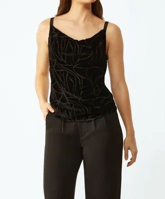 ECRU Knightley Velvet Burnout Camisole In Black