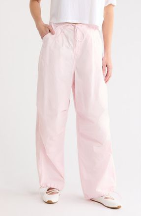 Good American Twill Parachute Pants in Bubblegum005 at Nordstrom Rack, Size 14
