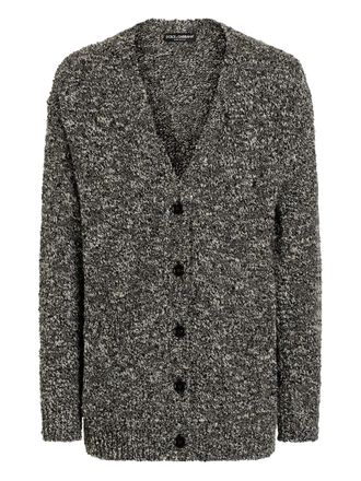 Dolce & Gabbana marl-knit cardigan - men - Virgin Wool/Polyamide - M - Black