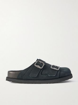 Birkenstock Sabot In Camoscio Con Fibbia 222 West - Nero