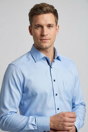 Marvelis Langarmhemd MARVELIS, Herren, Gr. 42, N-Gr, bleu, Web, Obermaterial: 100% Baumwolle, 2-Knopf-Manschette, Hemden Langarmhemd, Businesshemd, New-Kentkra