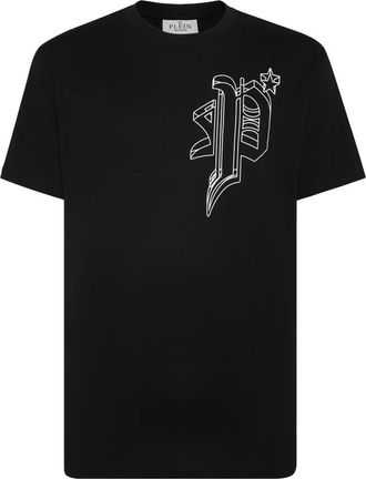 Philipp Plein T-Shirt Ronde Hals - Heren - T-shirts - Zwart - 3XL - Katoen - Tops
