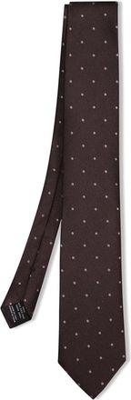 Tom Ford Silk Polka Dot Tie - Heren - Stropdassen - Bruin - ONE Size - Leer - Accessoires