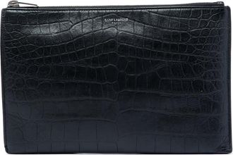 Saint Laurent Pre-owned Saint Laurent Croc Embossed Leather Clutch Ladies 6GH26C4OTKURSYHU