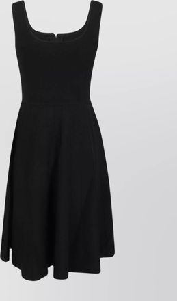 Pinko viscose point dress flared skirt scoop neckline