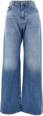 Pinko Wide leg jeans with fadings Woman 25
