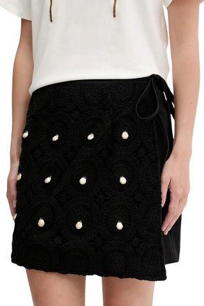 Never Fully Dressed Falda cruzada de ganchillo - Skirts - Mujer - Negro - M