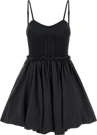The Attico Black Wide Neckline Sleeveless Mini Dress