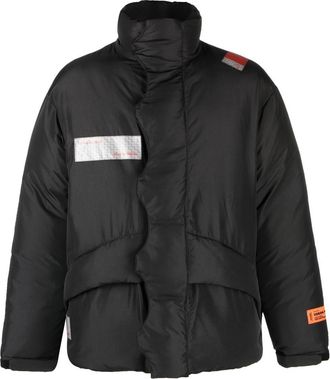 Heron Preston logo-patch padded coat - men - Polyester/Polyester - M - Black