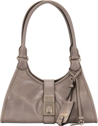 Prada Re-Edition 2002 Tas - Dames - Schoudertassen - Grijs - ONE Size - Leer - Tassen