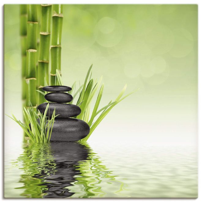 Artland Wanddeko Leinwand Bilder Wandbild 30x60 cm Zen Asien Asiatisch  Wellness Spa Bambus Natur Steine Bltter T9PN ab 42,99  - auf Stylight