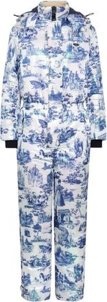 Philipp Plein Ski Jumpsuit EN Plein AIR - Dames - Jumpsuits - Blauw - L - Leer - Jumpsuits & Playsuits