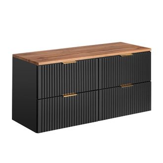 Petits Meubles Mueble bajo lavabo 120cm encimera paneles de melamina y mdf negro