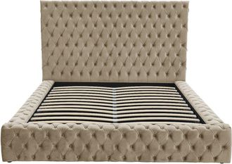 VENTE-UNIQUE.COM Cama con canap&eacute; abatible terciopelo topo 160 x 200 cm