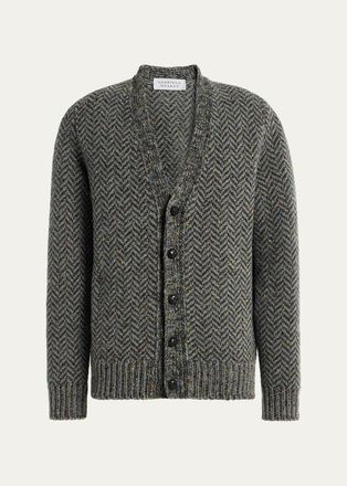 Gabriela Hearst Gentry Chevron-Knit Cashmere Cardigan