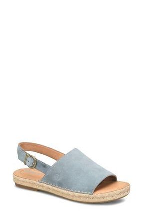 B&oslash;rn Akela Slingback Espadrille Sandal in Light Blue Suede at Nordstrom Rack, Size 10