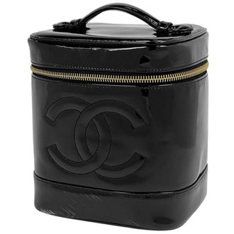 Chanel Black Patent Leather Pouch Vanity Bag (Pre-Owned)