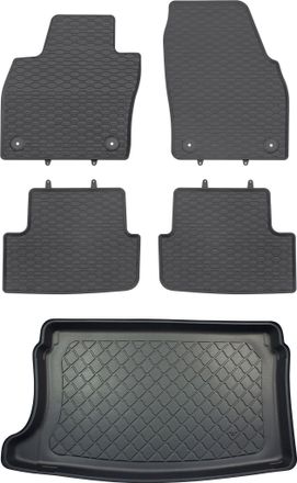 OEM Seat Ibiza V 6f Hatchback Desde Junio De 2017. Juego De Alfombrillas De Goma Para Coche Y Alfombrilla Para Maletero