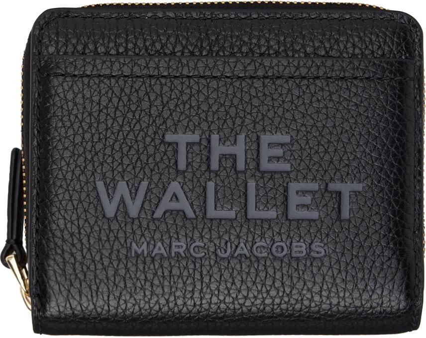 ★人気★ MARC JACOBS ブラック The Leather Mini Compact 財布 Marc Jacobs Black The Leather Mini Compact Wallet from