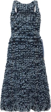 Diesel Midi Dresses, female, Blue, Size: M Midi Dress in Gathered Denim
