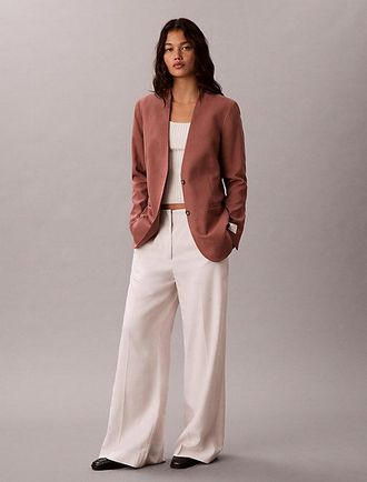 Calvin Klein Blazer De Mezcla De Lino Y Lyocell