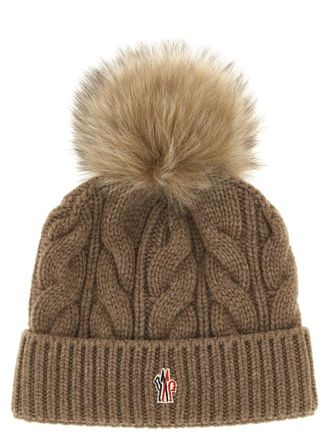 Moncler Brown Knitted Beanie Cap