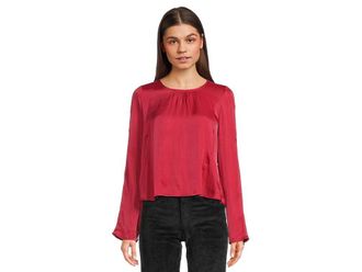 Free People Arabella Blouse Womens Clothing Rubies : MD (Womens 8-10), Polyester/Satin