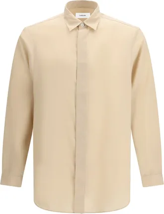 Lardini Mens Shirt Ricerca Beige Tencel