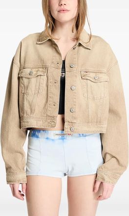 Tommy Hilfiger cotton cropped jacket - women - Cotton - M - Neutrals