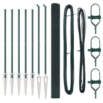 Berkfield Home Welded Wire Fence with 7 Spike Posts Green 1.5x10 m Steel