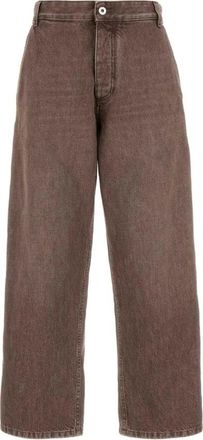 Bottega Veneta High-Waist Wide-Leg Denim Broek - Dames - Loose Fit Jeans - Bruin - 2XS - Denim - Jeans