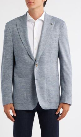 Jack Victor Hartford Blue Knit Wool & Silk Blend Mélange Sport Coat in Light Blue at Nordstrom, Size 36Regular