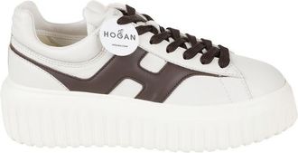 Hogan Beige Sneakers With Chunky Ridged Sole