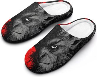 Generic Merry Krampus Funny Mens Cotton Slippers Soft Non-Slip Rubber Sole House Slipper Indoor Outdoor