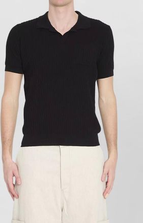 Roberto Collina rib knit polo shirt chest pocket