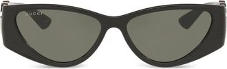 Gucci GG-logo cat-eye sunglasses - women - Plastic - One Size - Black