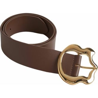 Cynthia Rowley Signature Buckle Belt in Brown at Nordstrom