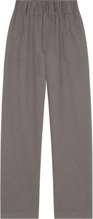 Cortana Patti Wide Broek - Dames - Straight fit broeken - Grijs - S - Wol - Broeken