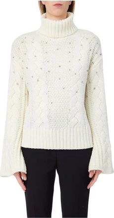 Liu Jo Maglia chiusa m/l godet e ric. - - Knitwear - Donna - Bianco - S