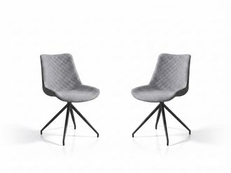 Pondecor Interiorismo Set de 2 sillas giratorias tapizadas. 48x62&times;87 cm