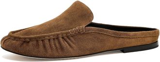 Vince Tevin Mule/Clog Shoes Womens Dress Flat Shoes Elmwood : 5.5 M, Leather/Suede