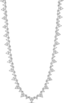 SHYMI Cubic Zirconia Cluster Tennis Necklace in Silver at Nordstrom