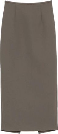 Khaite Klassieke Kokerrok - Dames - Maxi Rokken - Bruin - XS - Leer - Rokken